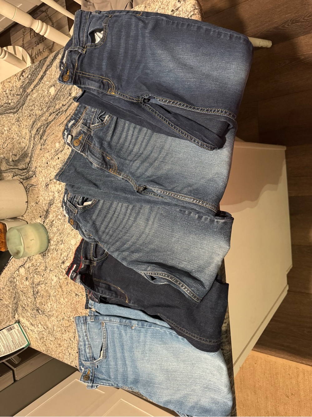 Assorted Blue Denim Jeans Stack - 5 Pairs